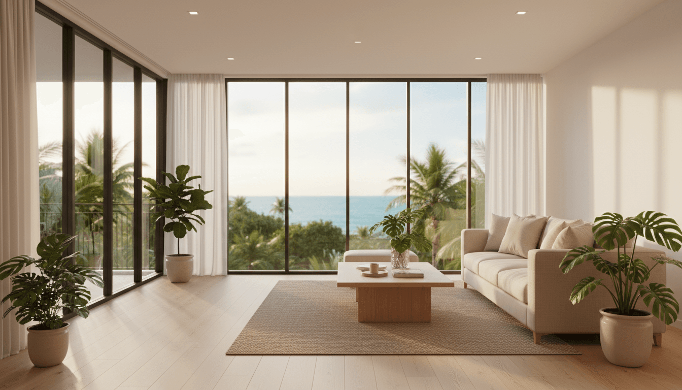 Modern Pattaya apartment with tropical views and Scandinavian interior design